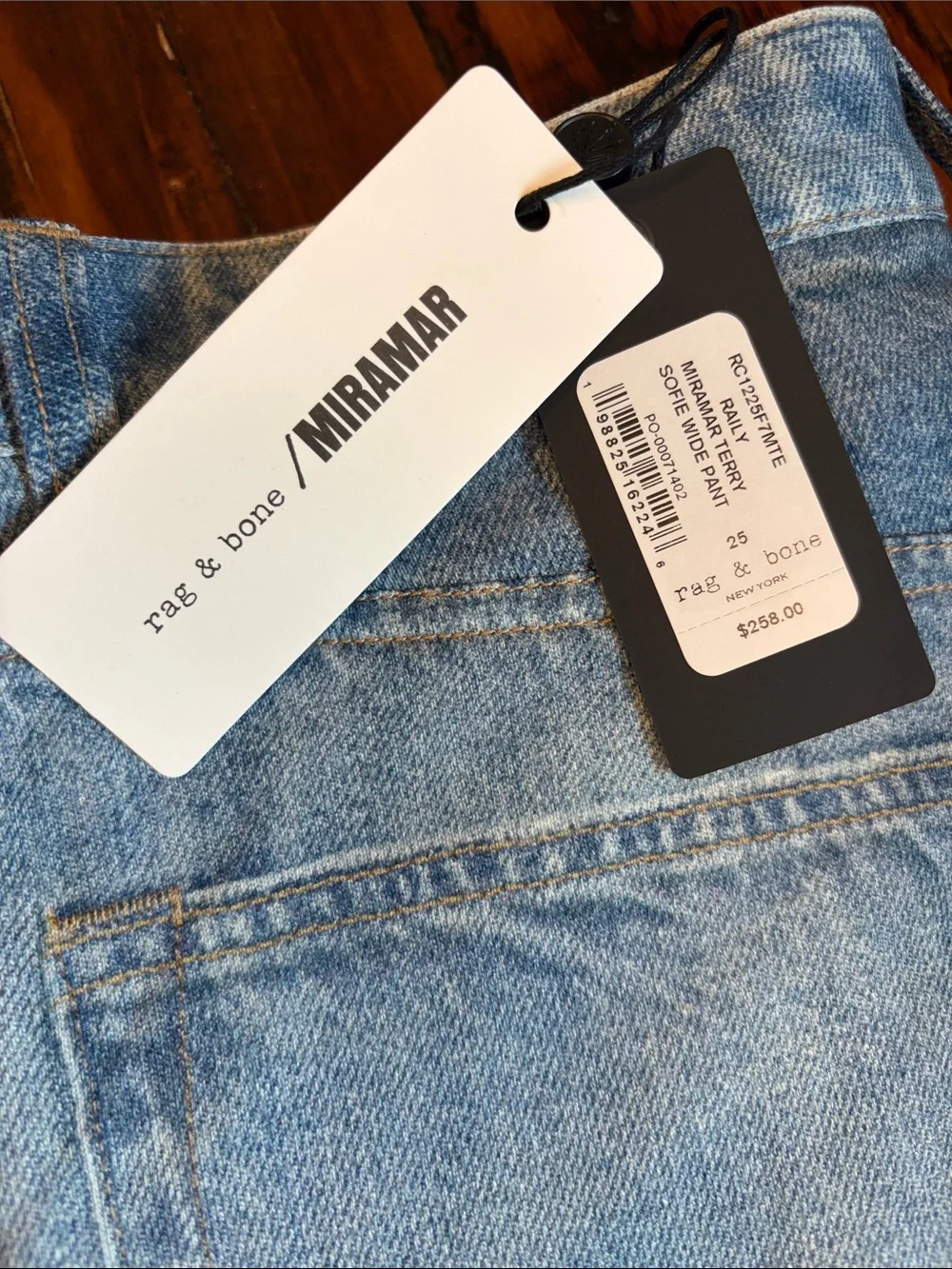 Rag & Bone NWT Viral Miramar Terry High Rise Sofie Sweatpant Jeans in Raily, 25